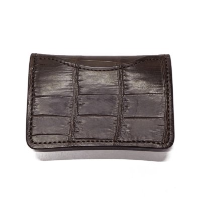 画像2: WILD SWANS（ワイルドスワンズ）TONGUE（タング）マルチコインケース/チョコ"クロコダイル"×ダークブラウン"イングリッシュブライドル"