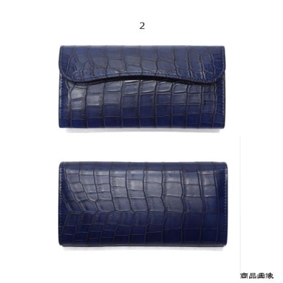 画像11: WILD SWANS（ワイルドスワンズ）WAVE（ウェイブ）ロングウォレット/藍染"クロコダイル"×ブラック"イングリッシュブライドル"
