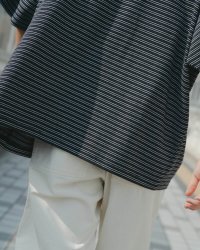 EVCON（エビコン）BORDER WIDE S/S TEE（ボーダーワイドショートスリーブTシャツ）”Pigment Dye" / Black（ブラック）