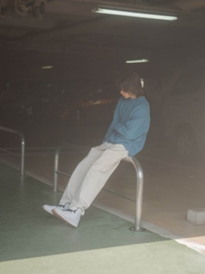 画像1: EVCON（エビコン）Pigment Crew Sweat（ピグメントクルースウェット）”Pigment Dye" / L,Gray（ライトグレー）