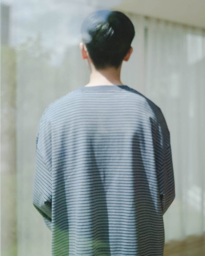 画像1: EVCON（エビコン）BORDER WIDE S/S TEE（ボーダーワイドショートスリーブTシャツ） / Ivory（アイボリー）