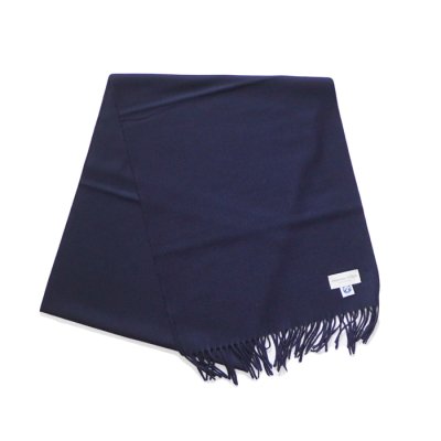 画像4: Johnstons of Elgin（ジョンストンズオブエルガン）Wovwn Scarf（ウーブンスカーフ）"Wool Solid" / Dark Navy（ダークネイビー）・Mid Grey（ミッドグレー）