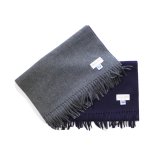 Johnstons of Elgin（ジョンストンズオブエルガン）Wovwn Scarf（ウーブンスカーフ）"Wool Solid" / Dark Navy（ダークネイビー）・Mid Grey（ミッドグレー）
