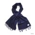 画像2: Johnstons of Elgin（ジョンストンズオブエルガン）Wovwn Scarf（ウーブンスカーフ）"Wool Solid" / Dark Navy（ダークネイビー）・Mid Grey（ミッドグレー） (2)