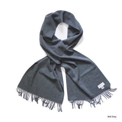 画像3: Johnstons of Elgin（ジョンストンズオブエルガン）Wovwn Scarf（ウーブンスカーフ）"Wool Solid" / Dark Navy（ダークネイビー）・Mid Grey（ミッドグレー）