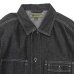 画像3: Nigel Cabourn（ナイジェル・ケーボン）UTILITY SHIRT TYPE2 （ユーティリティシャツ タイプ2）"10oz DENIM" / Black（グリーン） (3)