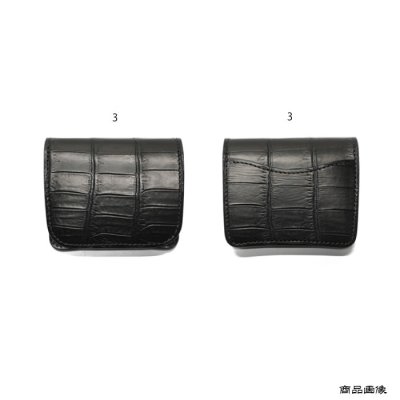 画像10: WILD SWANS（ワイルドスワンズ）CASA（カーサ）コンパクトウォレット/ブラック"クロコダイル"×ブラック"サドルプルアップ"