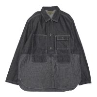 Nigel Cabourn（ナイジェル・ケーボン）UTILITY SHIRT TYPE2 （ユーティリティシャツ タイプ2）"10oz DENIM" / Black（グリーン）
