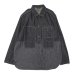 画像1: Nigel Cabourn（ナイジェル・ケーボン）UTILITY SHIRT TYPE2 （ユーティリティシャツ タイプ2）"10oz DENIM" / Black（グリーン） (1)