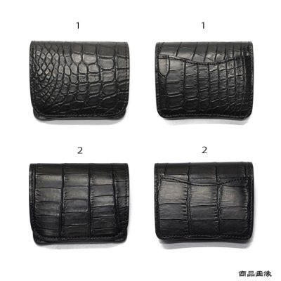 画像9: WILD SWANS（ワイルドスワンズ）CASA（カーサ）コンパクトウォレット/ブラック"クロコダイル"×ブラック"サドルプルアップ"