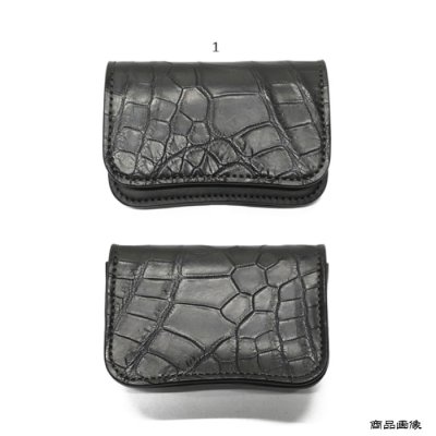画像7: WILD SWANS（ワイルドスワンズ）GENERAL（ジェネラル）カードケース/ブラック"クロコダイル"×ブラック"イングリッシュブライドル"