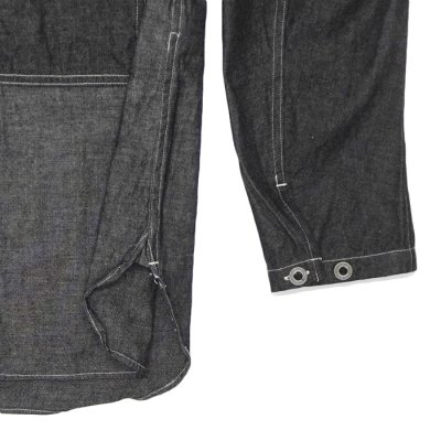 画像5: Nigel Cabourn（ナイジェル・ケーボン）UTILITY SHIRT TYPE2 （ユーティリティシャツ タイプ2）"10oz DENIM" / Black（グリーン）