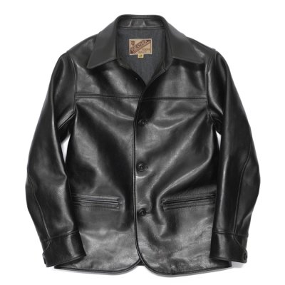 画像1: Y'2 LEATHER（ワイツーレザー）ANILIN STEER ROUNDED HEM CAR COAT（アニリンステアラウンデッドヘムカーコート）/ Black（ブラック）