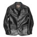 画像1: Y'2 LEATHER（ワイツーレザー）ANILIN STEER ROUNDED HEM CAR COAT（アニリンステアラウンデッドヘムカーコート）/ Black（ブラック） (1)