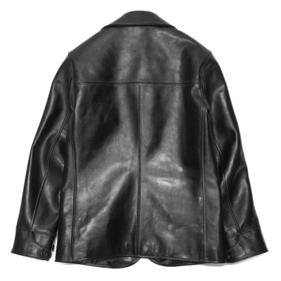 画像2: Y'2 LEATHER（ワイツーレザー）ANILIN STEER ROUNDED HEM CAR COAT（アニリンステアラウンデッドヘムカーコート）/ Black（ブラック）