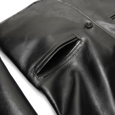 画像7: Y'2 LEATHER（ワイツーレザー）ANILIN STEER ROUNDED HEM CAR COAT（アニリンステアラウンデッドヘムカーコート）/ Black（ブラック）