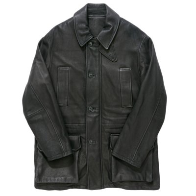 画像1: KAPTAIN SUNSHINE（キャプテンサンシャイン）Deerskin Half Coat（ディアスキンハーフコート）"サイズ3のみ” / Black（ブラック）