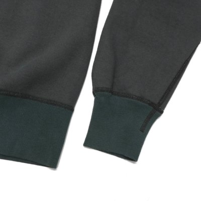 画像5: BARNS OUTFITTERS（バーンズアウトフィッターズ）COZUN GUSSET PRINT CREW NECK SWEAT（はめ込み両Vガゼットクルーネックスウェット）/ Black（ブラック）