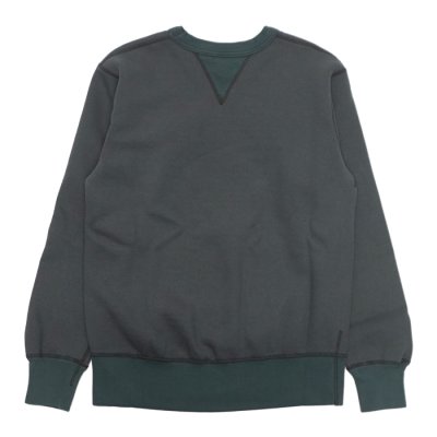 画像2: BARNS OUTFITTERS（バーンズアウトフィッターズ）COZUN GUSSET PRINT CREW NECK SWEAT（はめ込み両Vガゼットクルーネックスウェット）/ Black（ブラック）