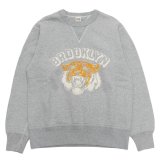BARNS OUTFITTERS（バーンズアウトフィッターズ）COZUN GUSSET PRINT CREW NECK SWEAT（はめ込み両Vガゼットクルーネックスウェット）/ Grey（グレー）