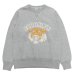 画像1: BARNS OUTFITTERS（バーンズアウトフィッターズ）COZUN GUSSET PRINT CREW NECK SWEAT（はめ込み両Vガゼットクルーネックスウェット）/ Grey（グレー） (1)