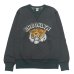 画像1: BARNS OUTFITTERS（バーンズアウトフィッターズ）COZUN GUSSET PRINT CREW NECK SWEAT（はめ込み両Vガゼットクルーネックスウェット）/ Black（ブラック） (1)