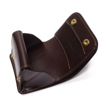 他の写真3: WILD SWANS（ワイルドスワンズ）CASA（カーサ）コンパクトウォレット/#8（ダークバーガンディ）"シェルコードバン"×Choco（チョコ）"サドルプルアップ"