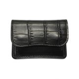 WILD SWANS（ワイルドスワンズ）TONGUE（タング）マルチコインケース/ブラック"クロコダイル"×ブラック"サドルプルアップ"