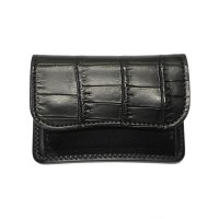 WILD SWANS（ワイルドスワンズ）TONGUE（タング）マルチコインケース/ブラック"クロコダイル"×ブラック"サドルプルアップ"
