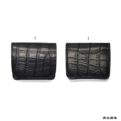 画像10: WILD SWANS（ワイルドスワンズ）CASA（カーサ）コンパクトウォレット/ブラック"クロコダイル"×パープル"ブッテーロ"