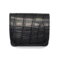 WILD SWANS（ワイルドスワンズ）CASA（カーサ）コンパクトウォレット/ブラック"クロコダイル"×パープル"ブッテーロ"