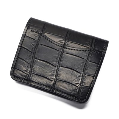 画像5: WILD SWANS（ワイルドスワンズ）CASA（カーサ）コンパクトウォレット/ブラック"クロコダイル"×パープル"ブッテーロ"