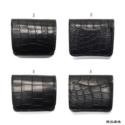 画像11: WILD SWANS（ワイルドスワンズ）CASA（カーサ）コンパクトウォレット/ブラック"クロコダイル"×パープル"ブッテーロ"
