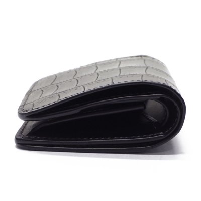 画像3: WILD SWANS（ワイルドスワンズ）CASA（カーサ）コンパクトウォレット/ブラック"クロコダイル"×パープル"ブッテーロ"