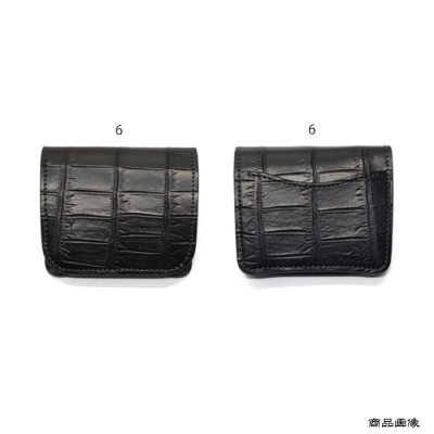 画像13: WILD SWANS（ワイルドスワンズ）CASA（カーサ）コンパクトウォレット/ブラック"クロコダイル"×パープル"ブッテーロ"