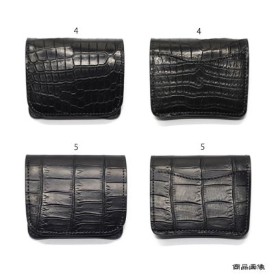 画像12: WILD SWANS（ワイルドスワンズ）CASA（カーサ）コンパクトウォレット/ブラック"クロコダイル"×パープル"ブッテーロ"