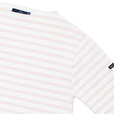 画像4: SAINT JAMES（セントジェームス）OUESSANT（ウエッソン）"BORDER" / NEIGE×DRAGEE（ホワイト×ライトピンク）