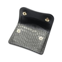 他の写真1: WILD SWANS（ワイルドスワンズ）TONGUE（タング）マルチコインケース/グレー"POROSUS（ポロサス）"×ブラック"サドルプルアップ"