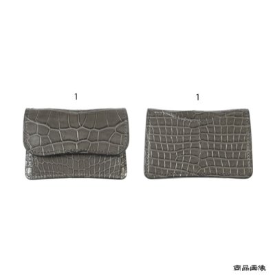 画像8: WILD SWANS（ワイルドスワンズ）TONGUE（タング）マルチコインケース/グレー"POROSUS（ポロサス）"×ブラック"サドルプルアップ"