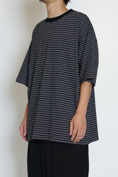 画像7: EVCON（エビコン）BORDER WIDE S/S TEE（ボーダーワイドショートスリーブTシャツ） / Black（ブラック）