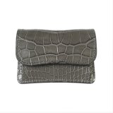 WILD SWANS（ワイルドスワンズ）TONGUE（タング）マルチコインケース/グレー"POROSUS（ポロサス）"×ブラック"サドルプルアップ"