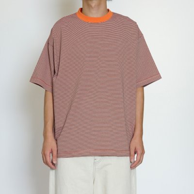 画像8: EVCON（エビコン）MARCERIZATION BORDER WIDE S/S TEE（マーセリゼーションボーダーワイドショートスリーブTシャツ） / ORANGE（オレンジ）