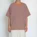 画像8: EVCON（エビコン）MARCERIZATION BORDER WIDE S/S TEE（マーセリゼーションボーダーワイドショートスリーブTシャツ） / ORANGE（オレンジ） (8)