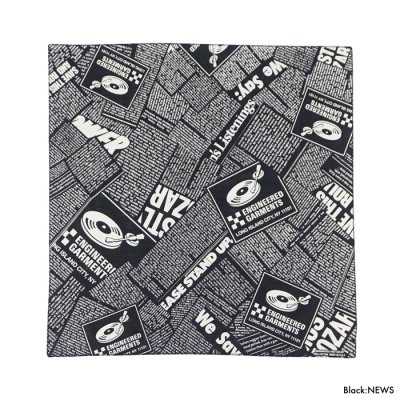 画像3: ENGINEERED GARMENTS（エンジニアードガーメンツ）Printed Bandana（プリンテッドバンダナ）/ Black:TWO TONE（ブラック:2トーン）・Black:NEWS（ブラック:ニュース）