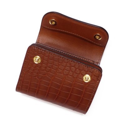 画像5: WILD SWANS（ワイルドスワンズ）ENO（イーノ）ミニ3つ折りウォレット/コニャック"POROSUS（ポロサス）"×キャメル"サドルプルアップ" 