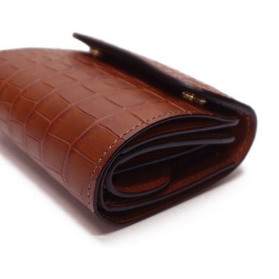 画像4: WILD SWANS（ワイルドスワンズ）ENO（イーノ）ミニ3つ折りウォレット/コニャック"POROSUS（ポロサス）"×キャメル"サドルプルアップ" 