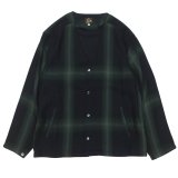 NEEDLES（ニードルズ）V Neck Shirt（Vネックシャツ）"Rayon Plaid" / Black（ブラック）
