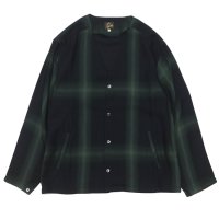 NEEDLES（ニードルズ）V Neck Shirt（Vネックシャツ）"Rayon Plaid" / Black（ブラック）