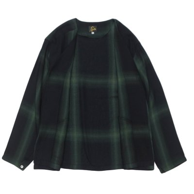 画像3: NEEDLES（ニードルズ）V Neck Shirt（Vネックシャツ）"Rayon Plaid" / Black（ブラック）