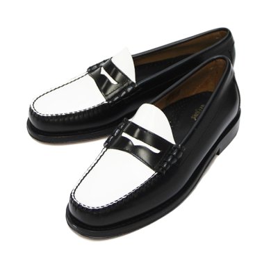画像2: G.H.BASS（ジーエイチバス）LARSON Moc Penny Loafer（ラーソン：モックペニーローファー）"Leather Sole" / Black×White（ブラック×ホワイト）
